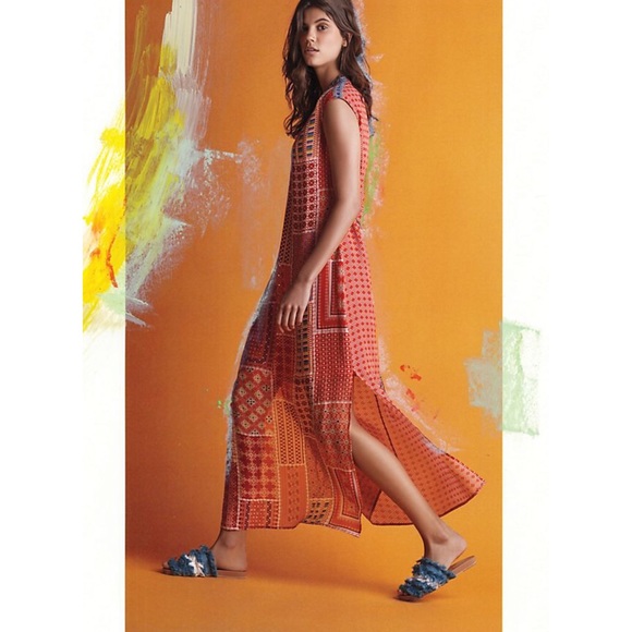 Anthropologie Tanvi Kedia Sol Patchwork Boho Maxi Dress Size Medium - Picture 2 of 8